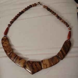 Brown and Tan Beaded Necklace